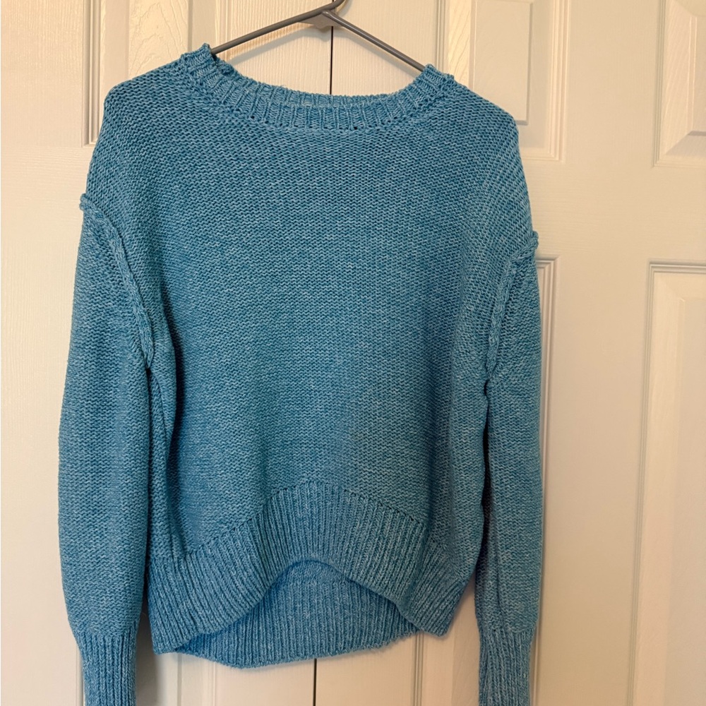 Pilcro Teal Crew Neck Sweater